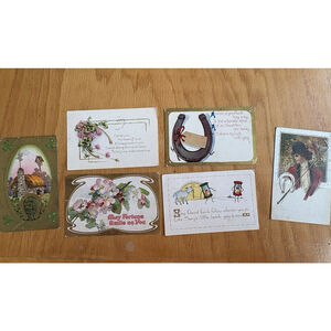 Lot of 6 Vintage Lucky St Patrick Holiday Postcards 1910-1921 Used Embossed Rare